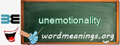 WordMeaning blackboard for unemotionality